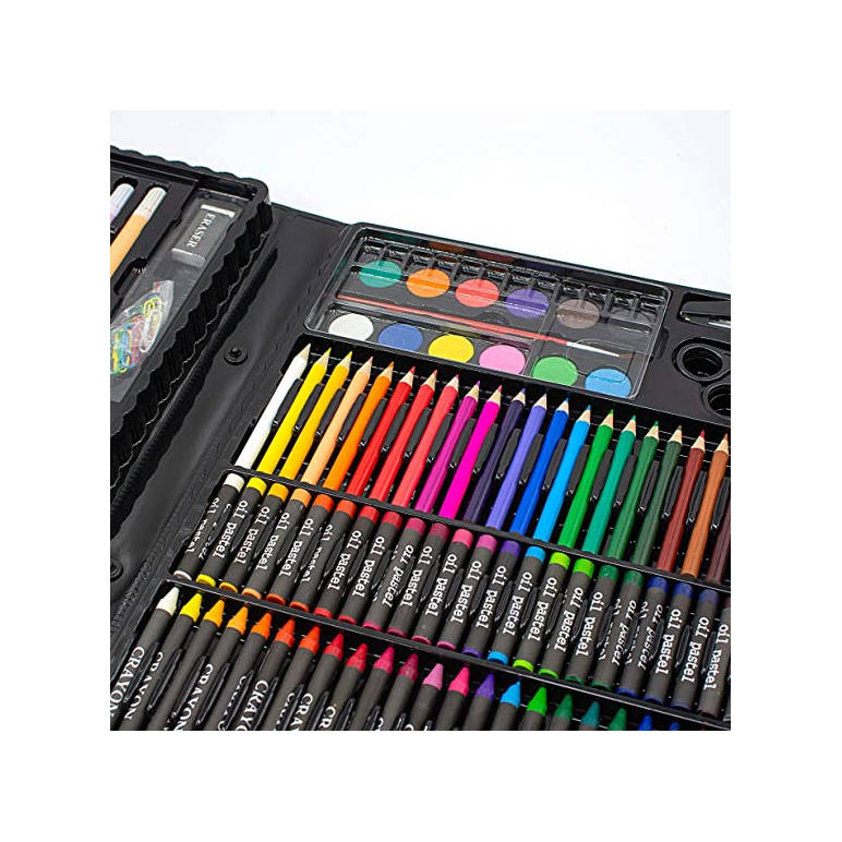KINSPORY 150PC Art Set with Sketch Book, Coloring Art Kit Drawing Art  Supplies Case, Markers Crayon Colour Pencils for Budding Artists Kids Teens  Boys
